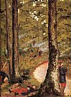 Gustave Caillebotte Yerres, Soldiers in the Woods painting